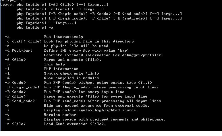 命令行的形式运行php