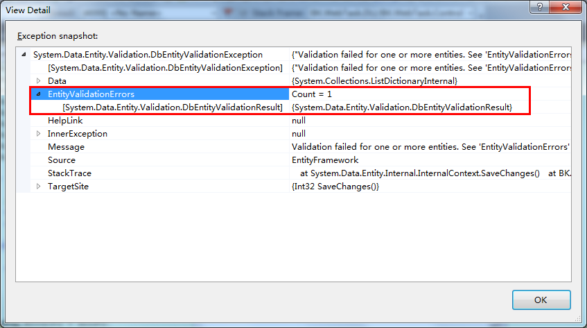 EF中提示一个或者多个验证出现错误，查看 EntityValidationErrors 详细信息的解决方法第2张