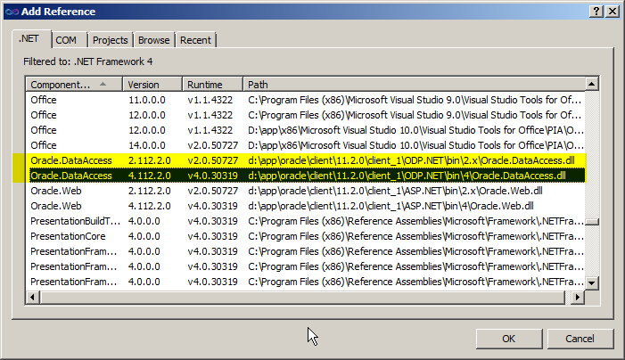 錯誤 未能完成程式集的安裝 Hr 0x8007000b Net程式關於使用oracle Dataaccess Dll 不同版本x86和x64問題 即oracle Odp Net 32位 64位版本的問題