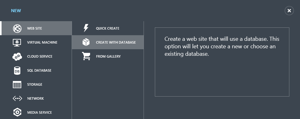 [New Portal]Windows Azure Web Site (3) 创建Web Site和云端数据库[通俗易懂]