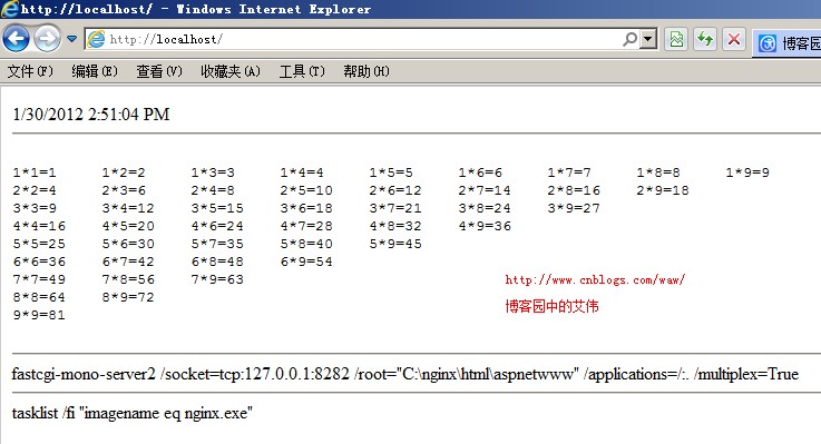 在Windows系统中用nginx与mono搭建asp.net运行环境，附详细例图与代码