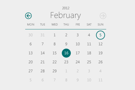 instantShift - Beautiful Free Calendar PSD Designs