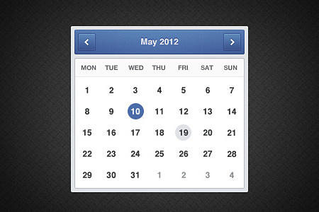 instantShift - Beautiful Free Calendar PSD Designs