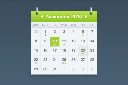 instantShift - Beautiful Free Calendar PSD Designs