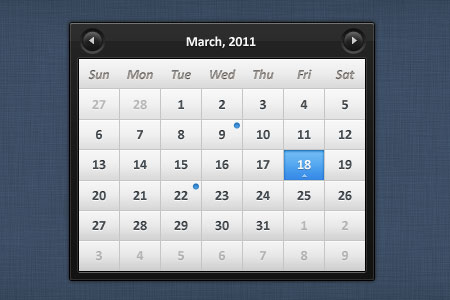 instantShift - Beautiful Free Calendar PSD Designs