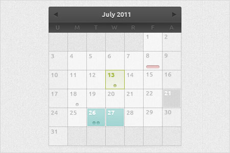 instantShift - Beautiful Free Calendar PSD Designs