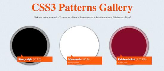 CSS3 Patterns Gallery