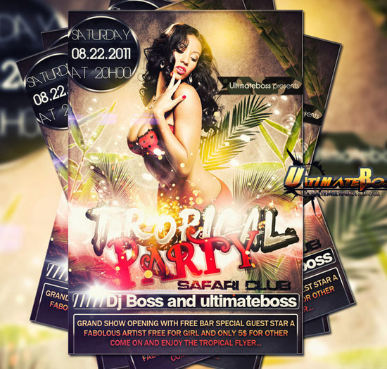 Freemium tropical party flyer