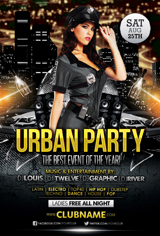 FREE Urban Party | Flyer + Facebook Cover 