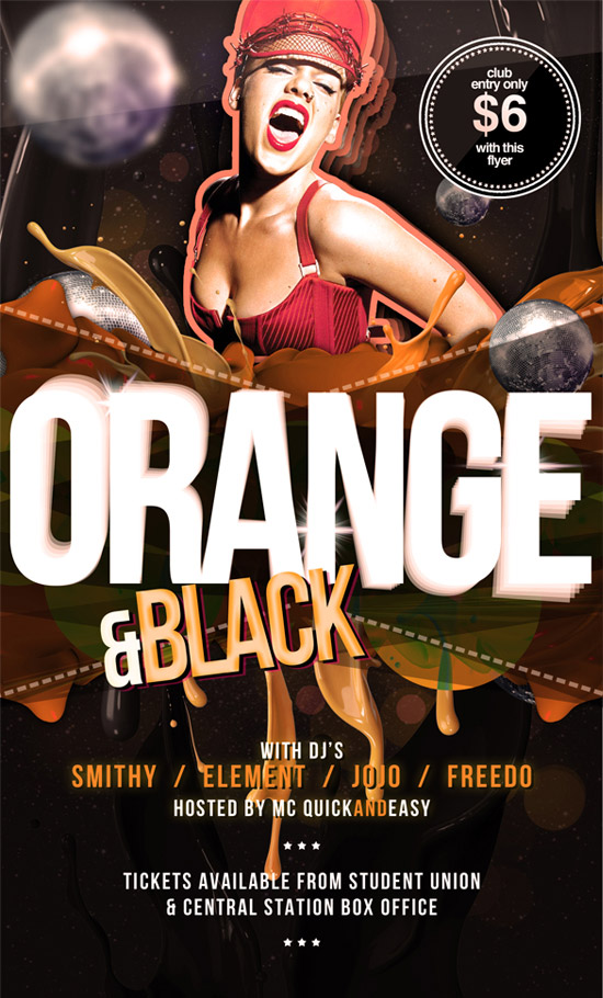 Black & Orange PSD Flyer Template