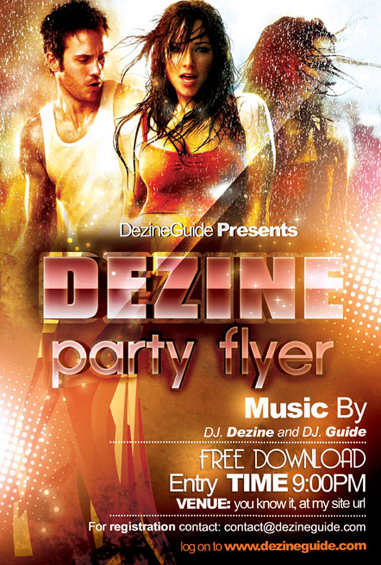 Download Free Dezine Party Flyer/Poster Template 