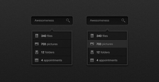 Dark Search Box & Drop Down (PSD)