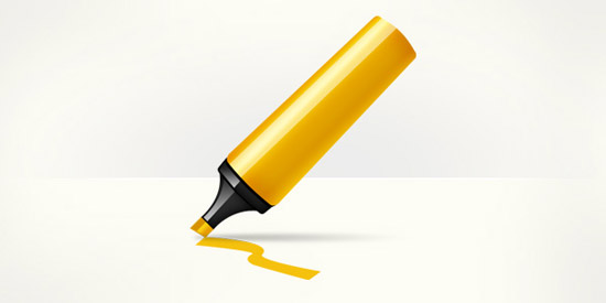 Marker pen highlighter icon (PSD)