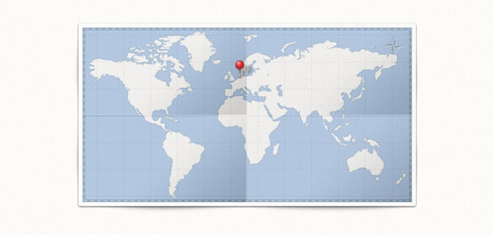 World Map & Pin (PSD)