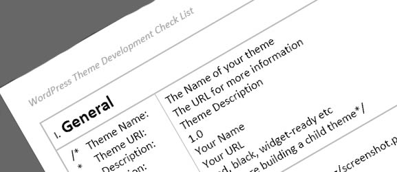 WordPress Theme Development Check List